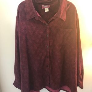 Red Cheetah Print Collared Shirt